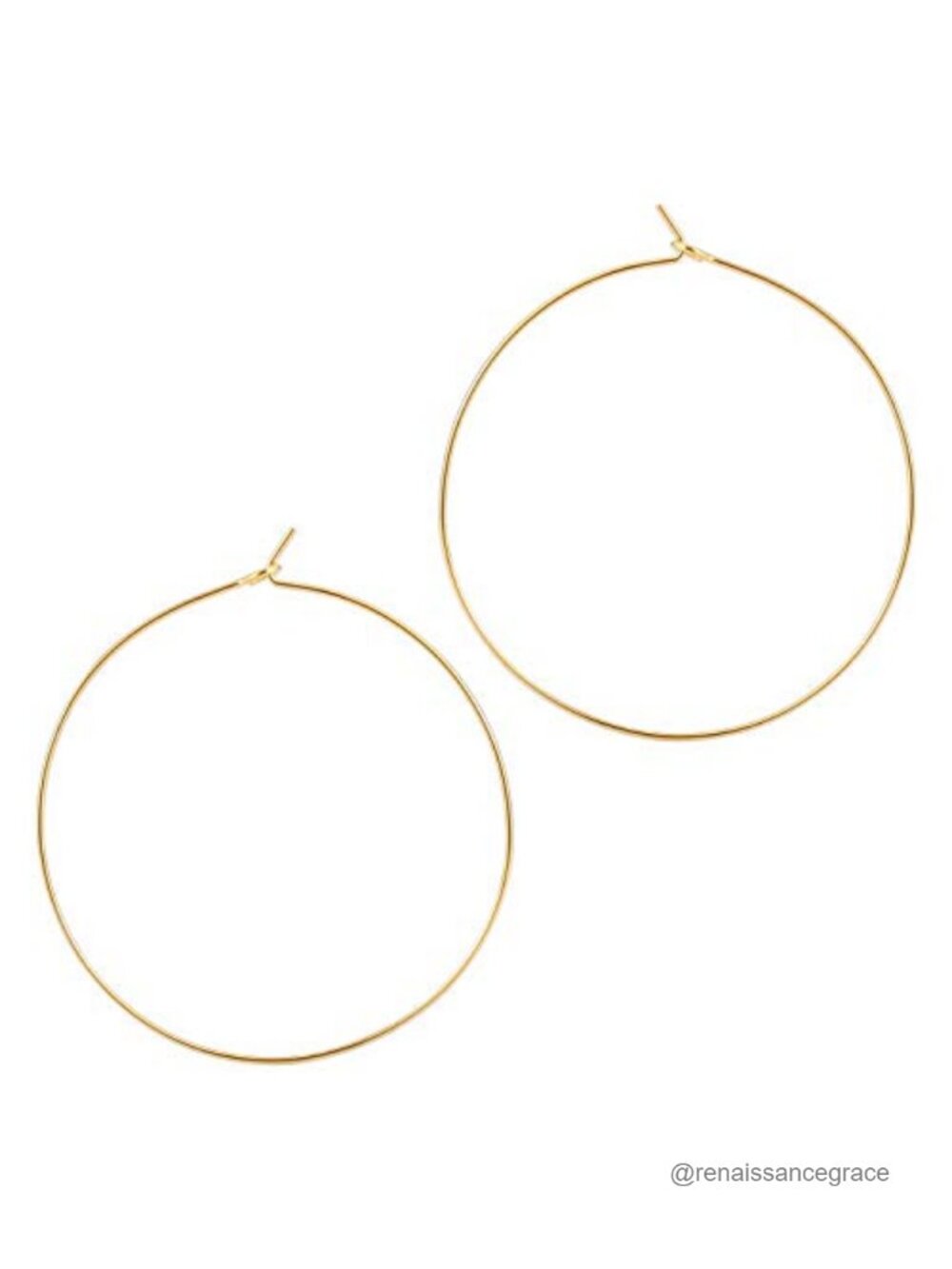 18K Stainless Steel Thin Gold Hoop Earrings Hypoallergenic Lightweight